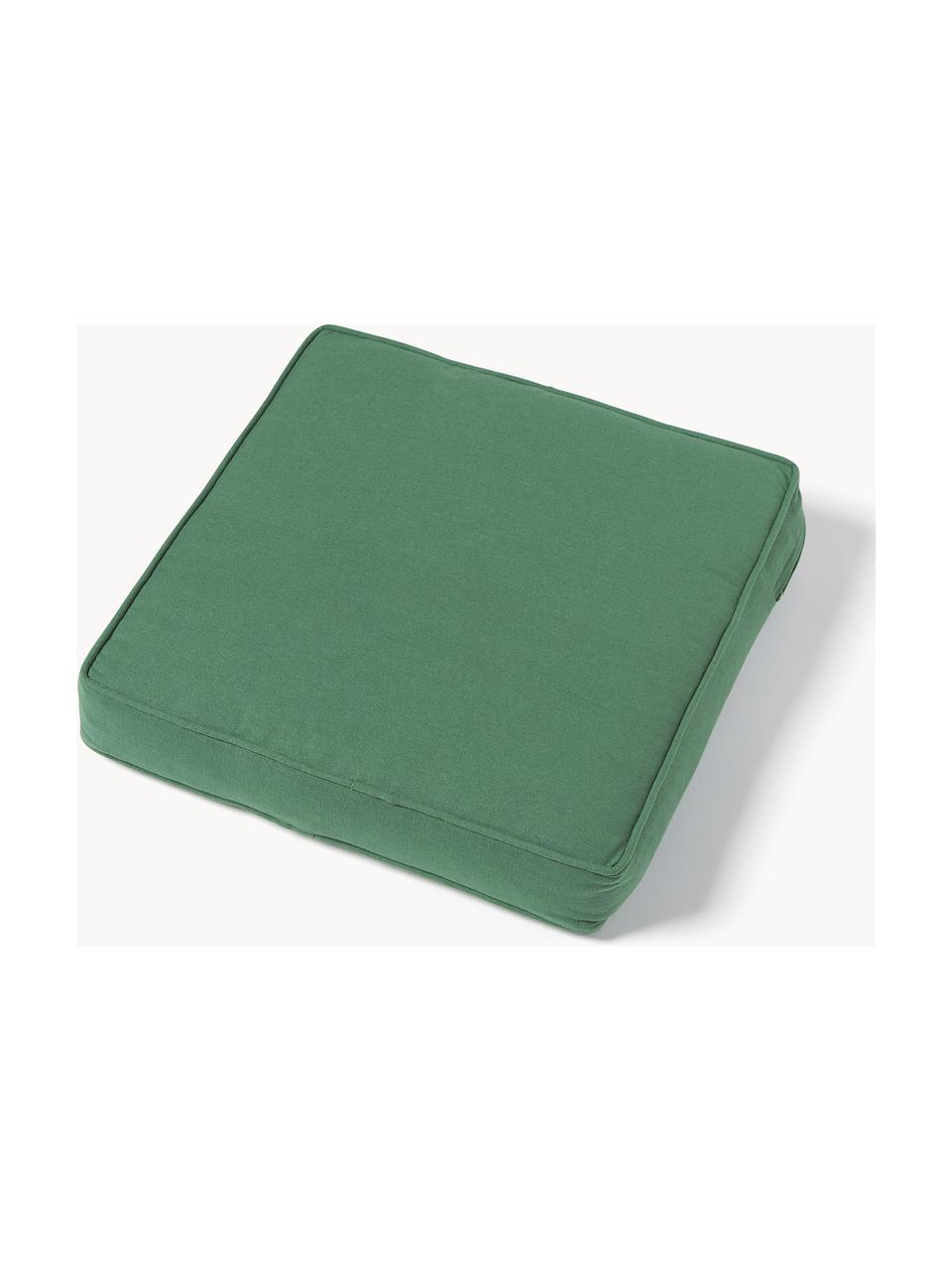 Coussin de chaise épais vert foncé Zoey, Vert foncé, larg. 40 x long. 40 cm