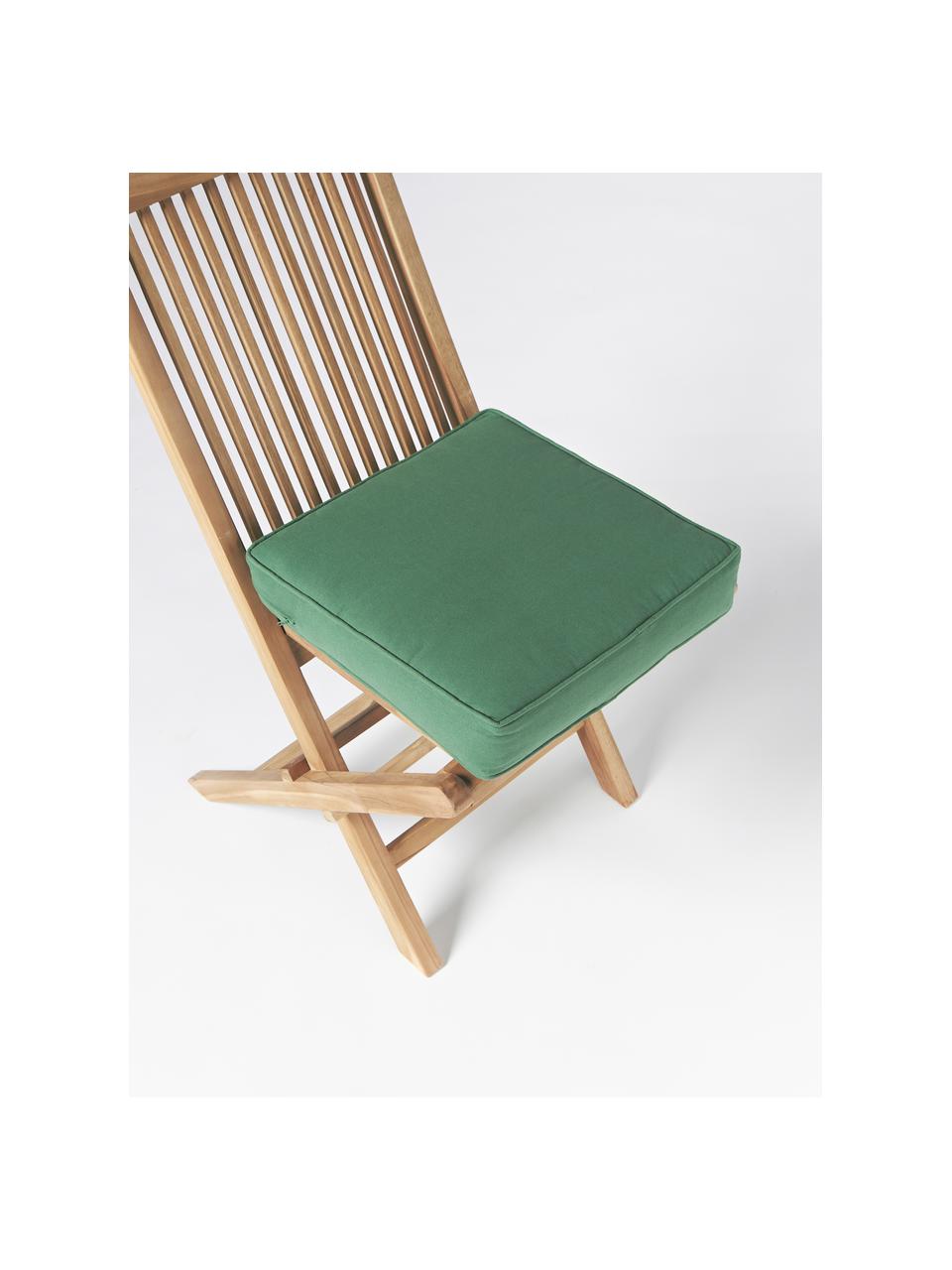 Cojínde asiento alto Zoey, Funda: 100% algodón, Verde oscuro, An 40 x L 40 cm