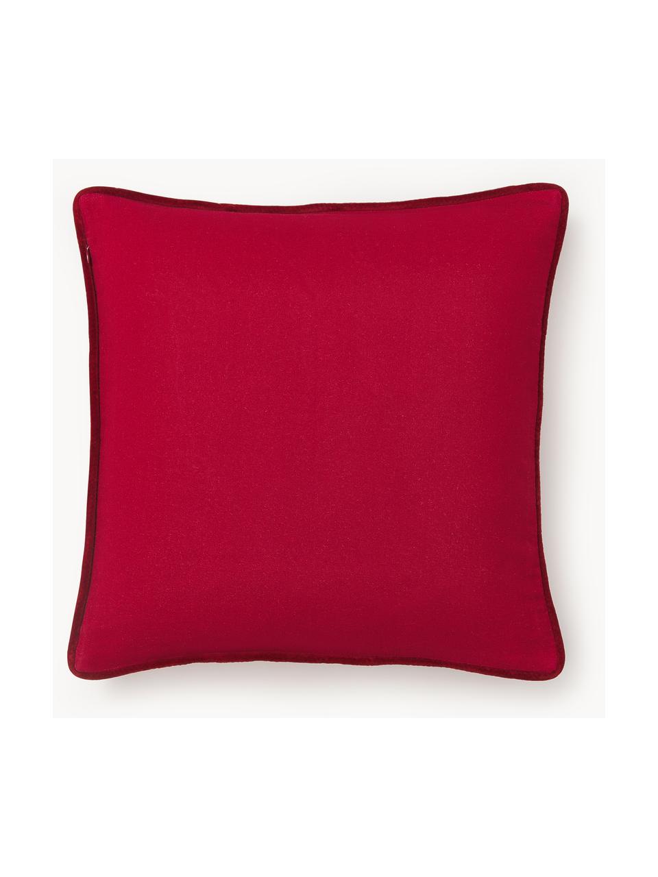 Housse de coussin 45x45 Prancer, Rouge, blanc, larg. 45 x long. 45 cm