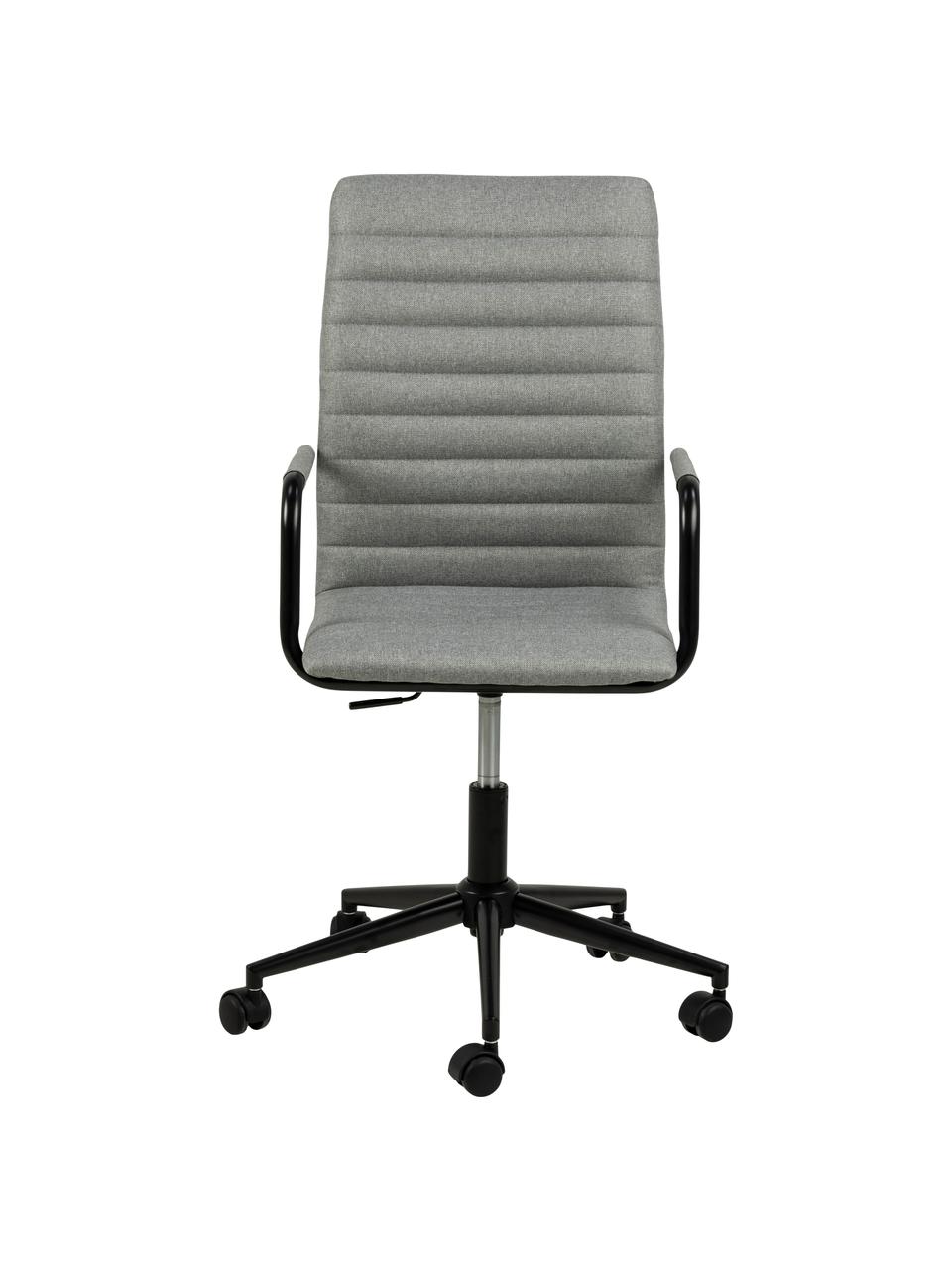 Silla de oficina giratoria Winslow, ajustable en altura, Tapizado: poliuretano, Asiento: 24 kg/m³, Estructura: metal con pintura en polv, Ruedas: plástico, Gris claro, negro, An 45 x Al 58 cm