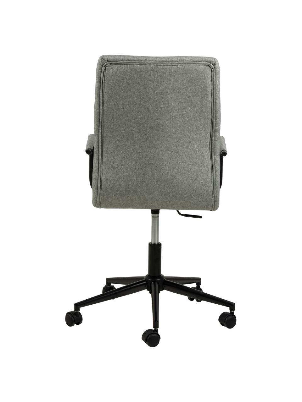 Silla de oficina giratoria Winslow, ajustable en altura, Tapizado: poliuretano, Asiento: 24 kg/m³, Estructura: metal con pintura en polv, Ruedas: plástico, Gris claro, negro, An 45 x Al 58 cm