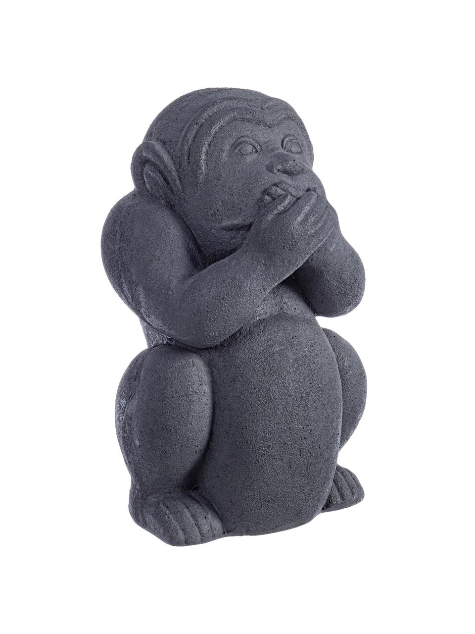 Figura decorativa de cemento Monkey, Hormigón recubierto, Iwazaru (no decir el Mal), An 22 x Al 36 cm