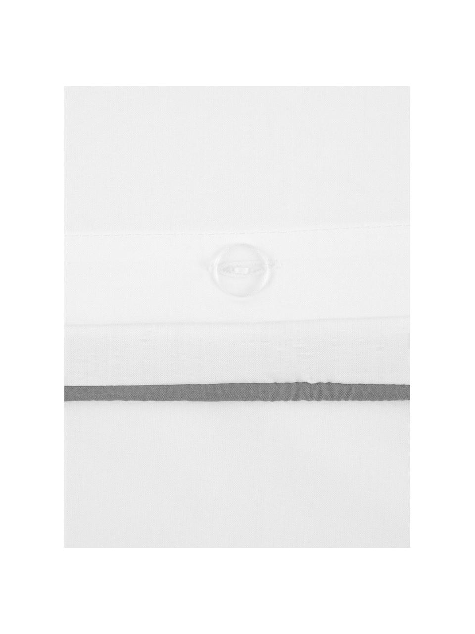 Baumwollperkal-Bettwäsche Daria in Weiß mit Keder, Webart: Perkal Fadendichte 200 TC, Weiß, 135 x 200 cm + 1 Kissen 80 x 80 cm