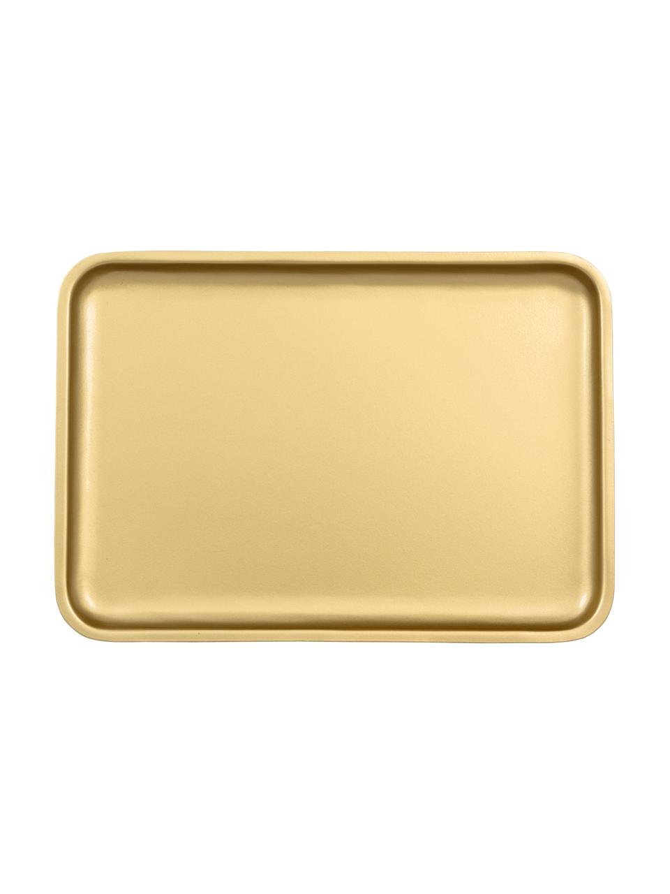 Tablett Good Morning, Metall, beschichtet, Goldfarben, B 34 x T 23 cm