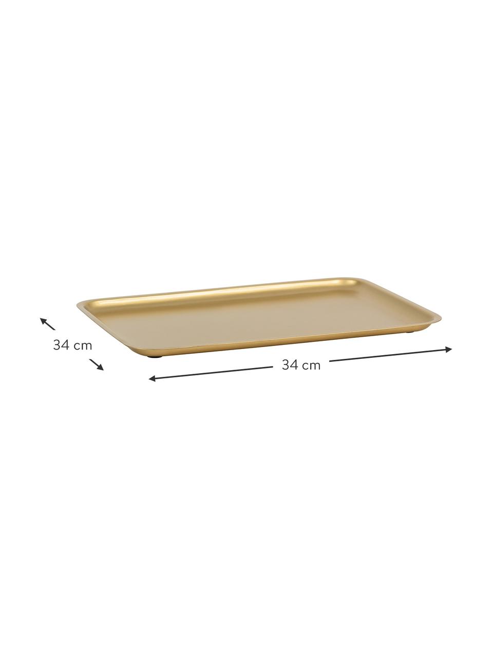 Dienblad Good Morning, Gecoat metaal, Goudkleurig, B 34 x D 23 cm