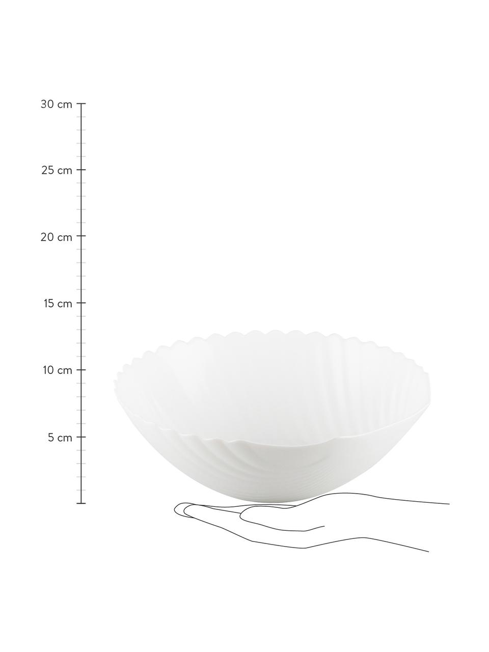 Insalatiera a forma di conchiglia Shell, Vetro, Bianco, Ø 24 x Alt. 8 cm