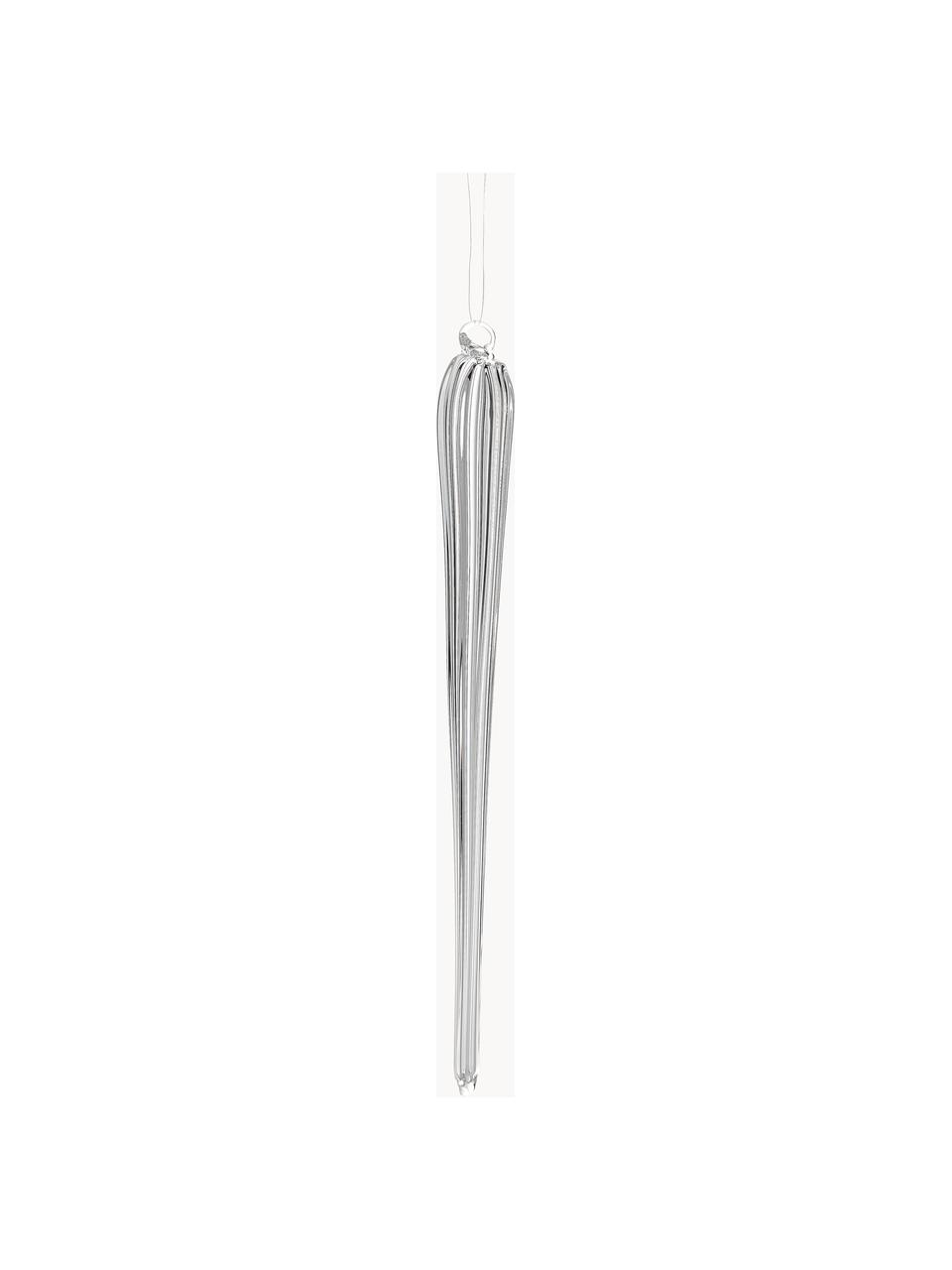 Set di 3 addobbi albero di Natale Icicle, Vetro, Trasparente, Larg. 44 x Alt. 126 cm