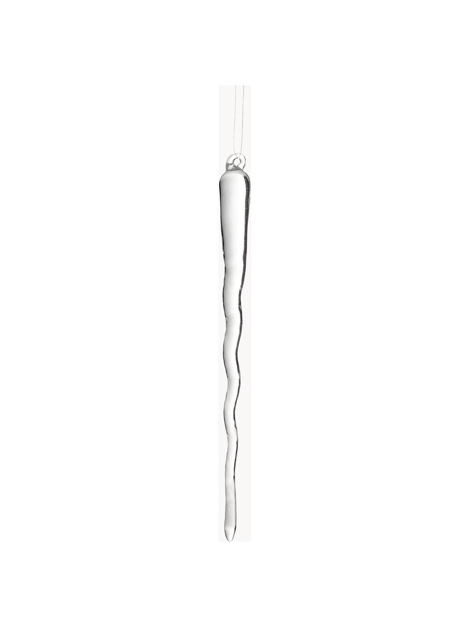 Set di 3 addobbi albero di Natale Icicle, Vetro, Trasparente, Larg. 44 x Alt. 126 cm