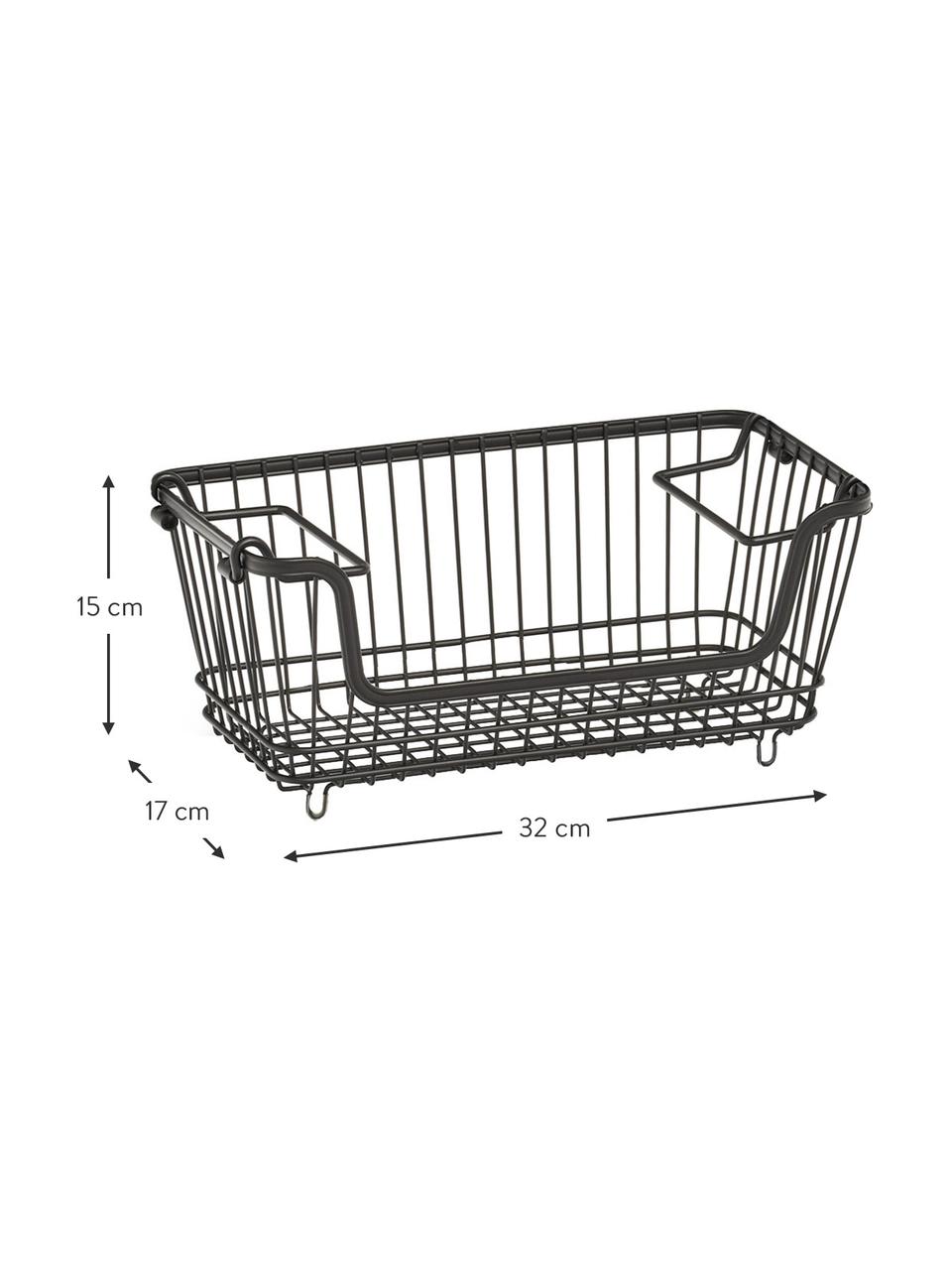 Kosz do przechowywania Martin, Metal malowany proszkowo, Czarny, S 32 x W 15 cm