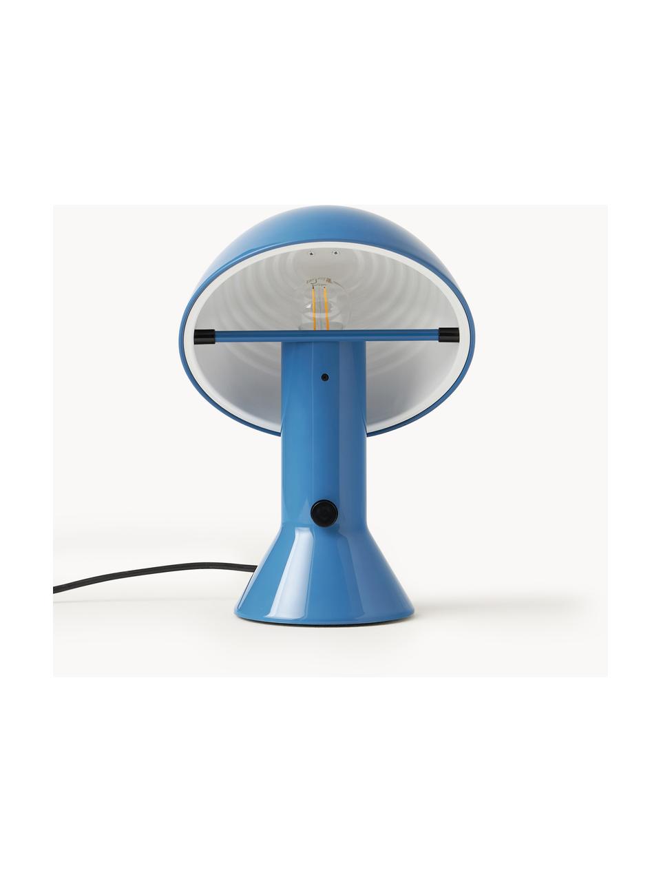 Petite lampe à poser avec abat-jour réglable Elmetto, Plastique laqué, Bleu, Ø 22 x haut. 28 cm