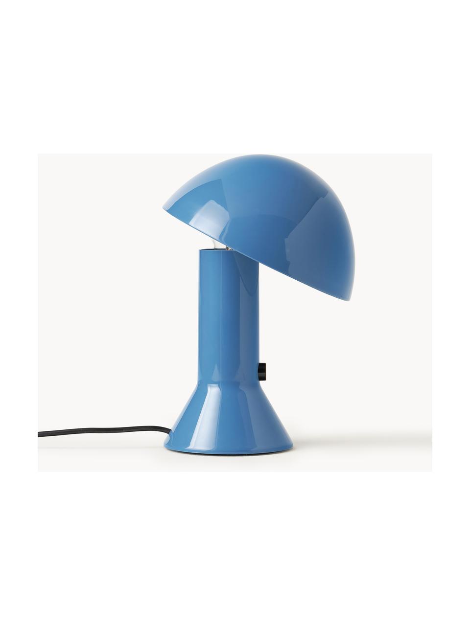 Petite lampe à poser avec abat-jour réglable Elmetto, Plastique laqué, Bleu, Ø 22 x haut. 28 cm