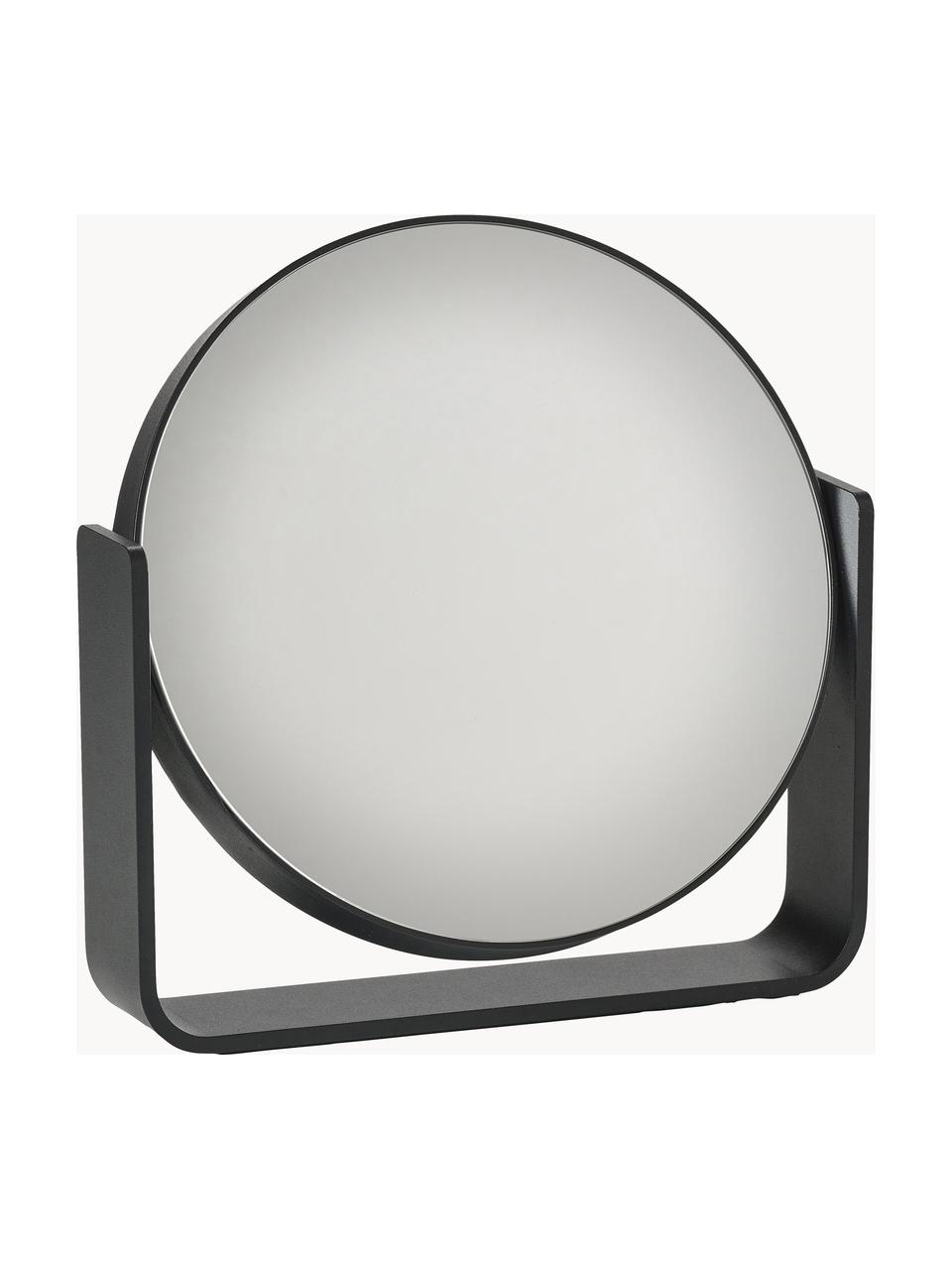 Runder Kosmetikspiegel Ume mit Vergrößerung, Schwarz, B 19 x H 20 cm