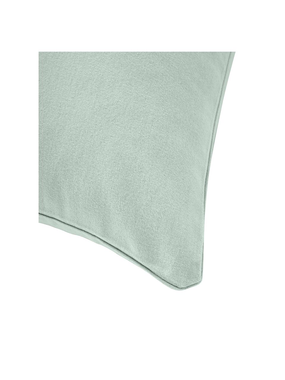Flanell-Kopfkissenbezug Biba, Webart: Flanell Flanell ist ein k, Salbeigrün, B 40 x L 80 cm