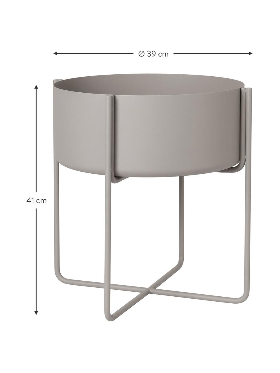 Grosser Übertopf Kena aus Metall, Metall, beschichtet, Grau, Ø 39 x H 41 cm