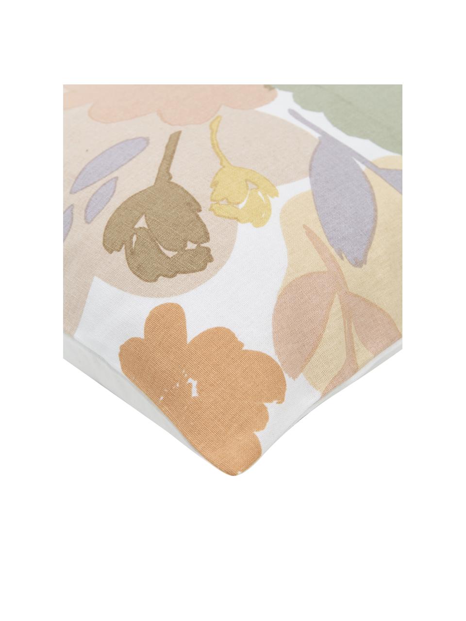 Baumwoll-Kissenhülle Penelope mit Blumenmotiv, 100% Baumwolle, Bunt, B 50 x L 50 cm