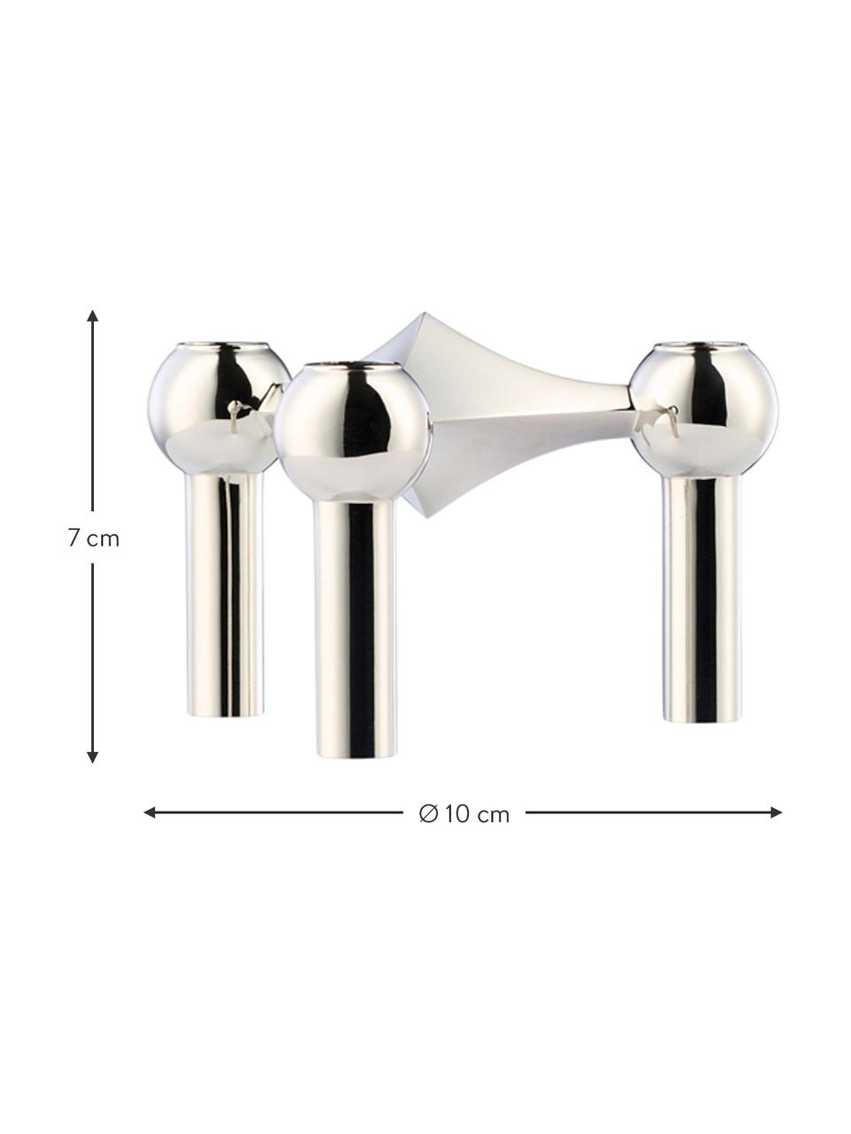 Set 3 candelabri Stoff Nagel, Metallo rivestito, Argentato, Ø 10 x Alt. 7 cm ciascuno