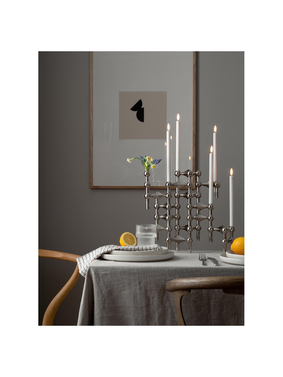 Set 3 candelabri Stoff Nagel, Metallo rivestito, Argentato, (1 pezzo) Ø 10 x Alt. 7 cm