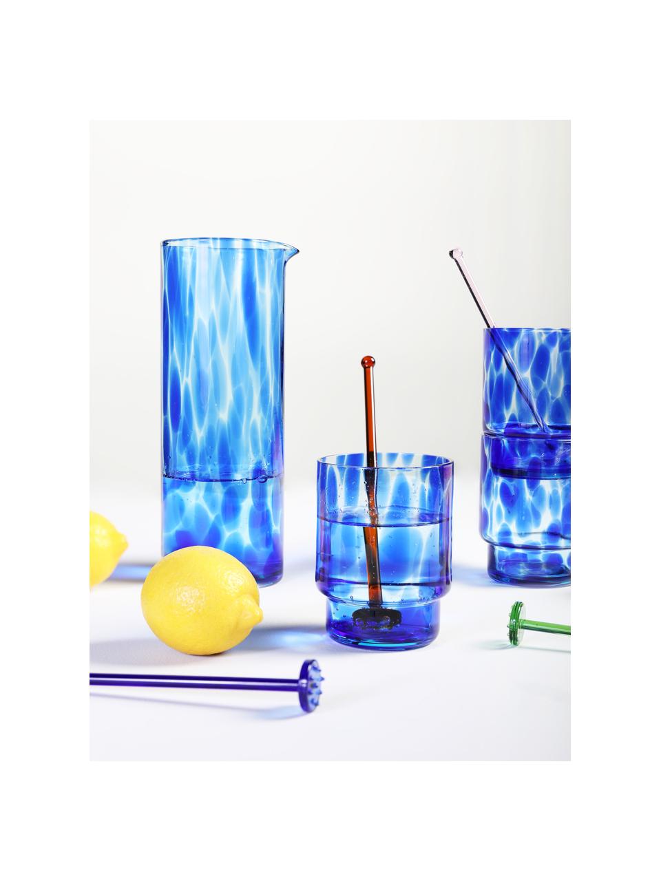Wassergläser Tortoise, 4 Stück, Glas, Blau, Transparent, Ø 8 x H 10 cm, 300 ml