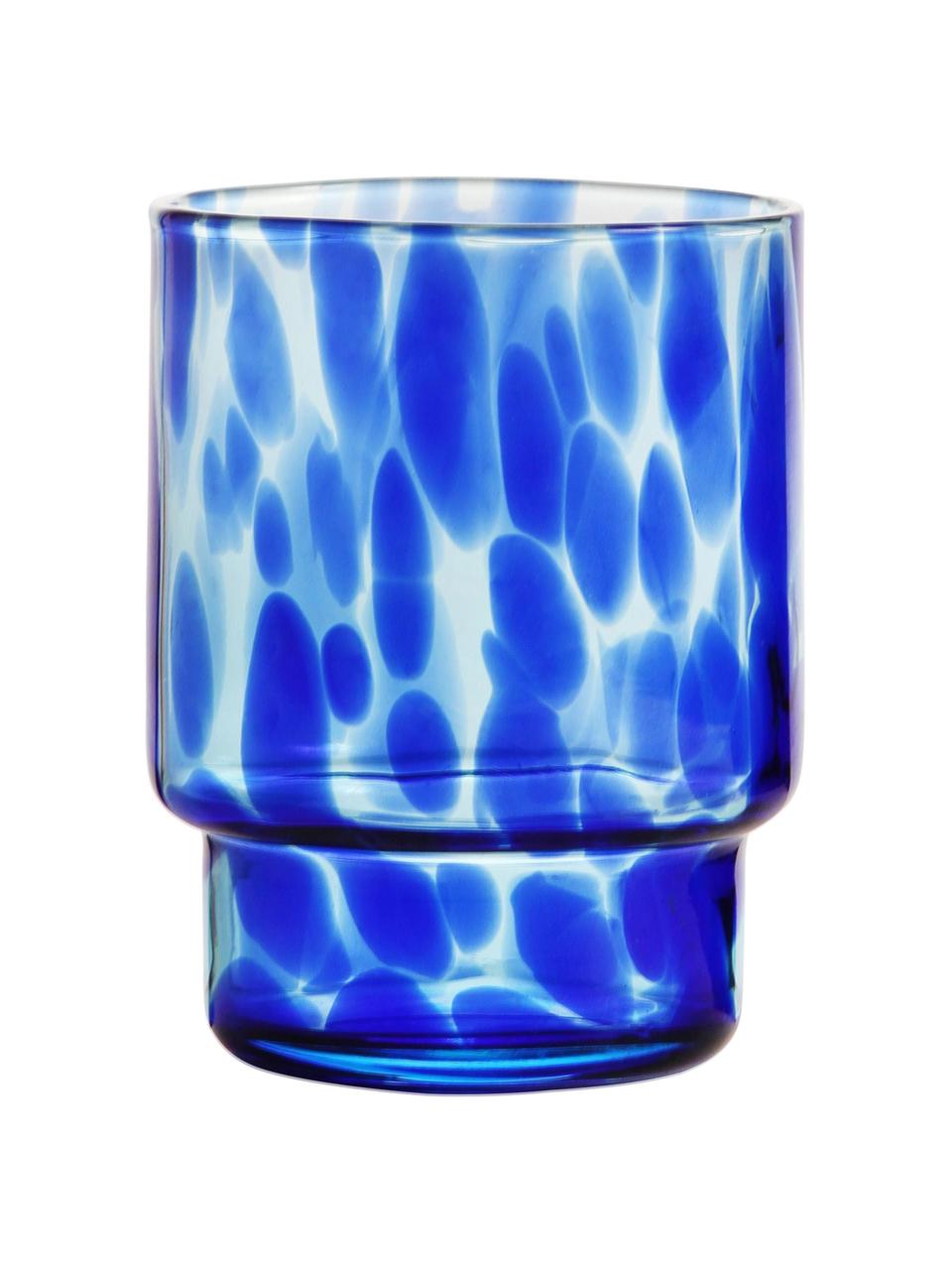 Verres à eau Tortoise, 4 pièces, Verre, Bleu, transparent, Ø 8 x haut. 10 cm, 300 ml