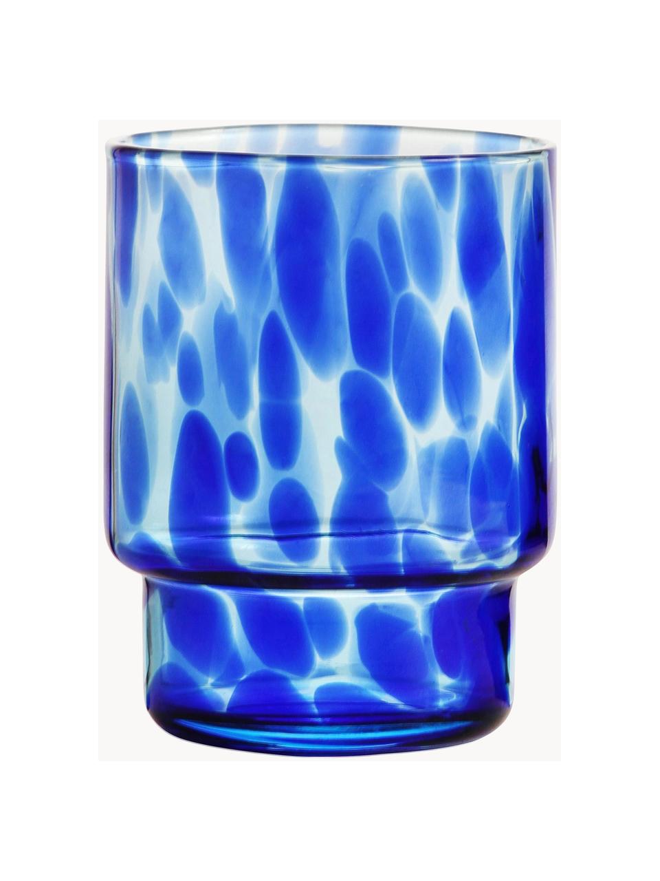 Verres à eau Tortoise, 4 pièces, Verre, Tons bleus, transparent, Ø 8 x haut. 10 cm, 300 ml