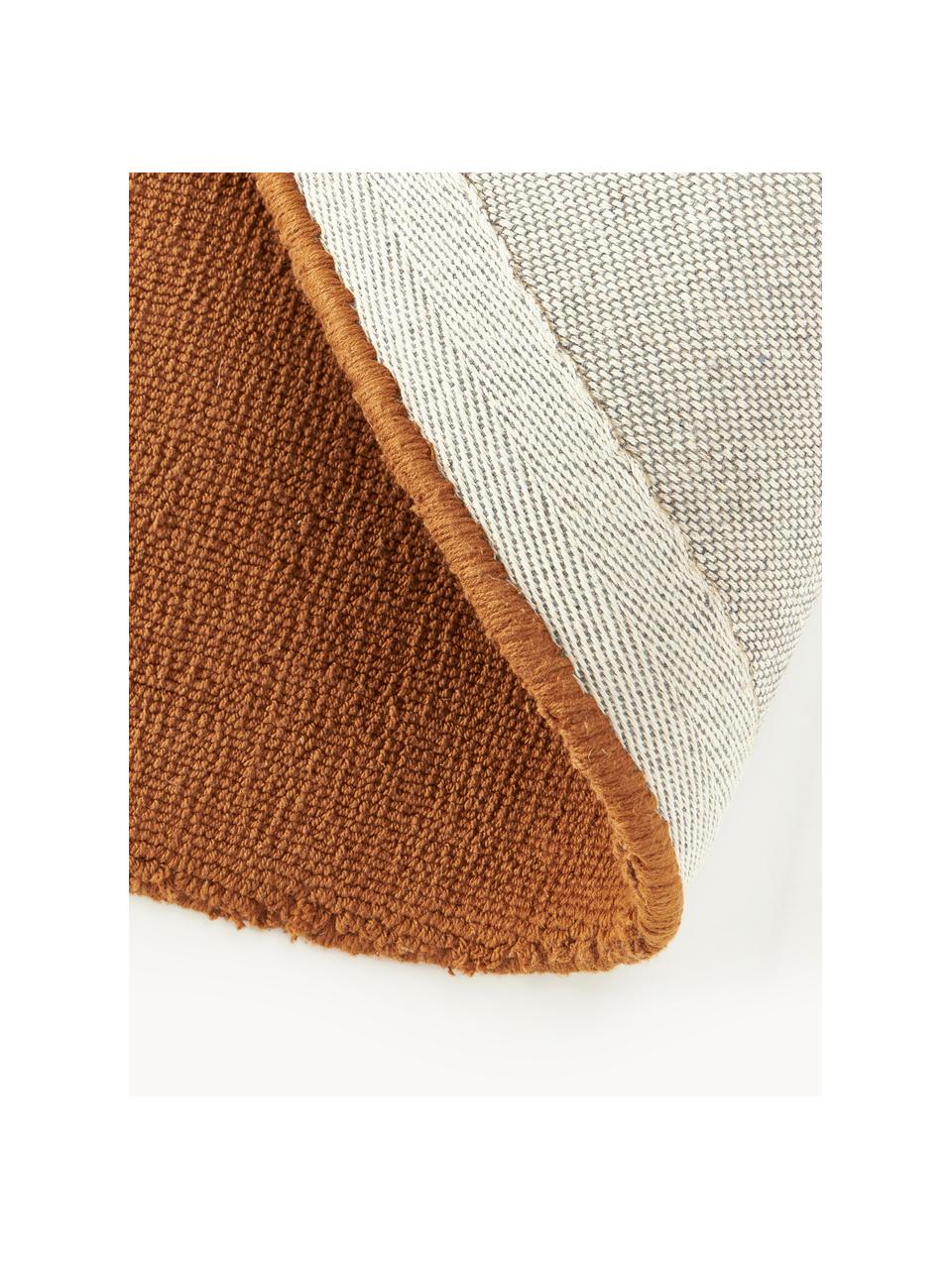 Tapis rond en coton tissé main Lora, Terracotta, Ø 120 cm (taille S)