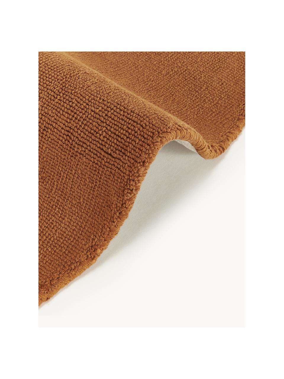 Tapis rond en coton tissé main Lora, Terracotta, Ø 120 cm (taille S)