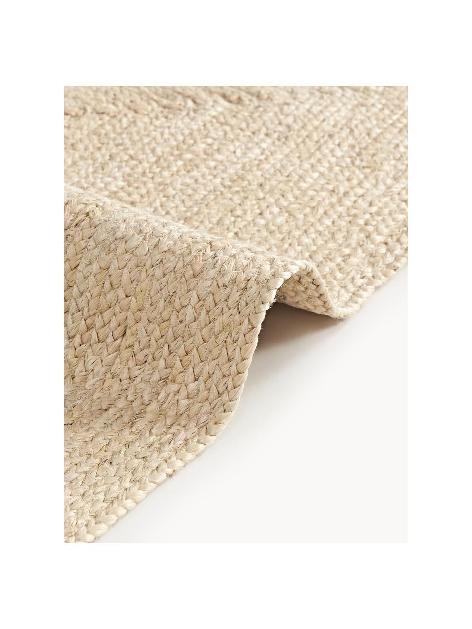 Handgefertigte Jute-Fußmatte Sharmila, 100 % Jute, Off White, B 45 x L 75 cm