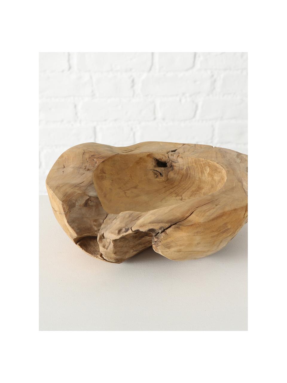 Velká dekorativní mísa z teakového dřeva Unikat, Teakové dřevo, Teakové dřevo, Ø 30 cm, V 9 cm