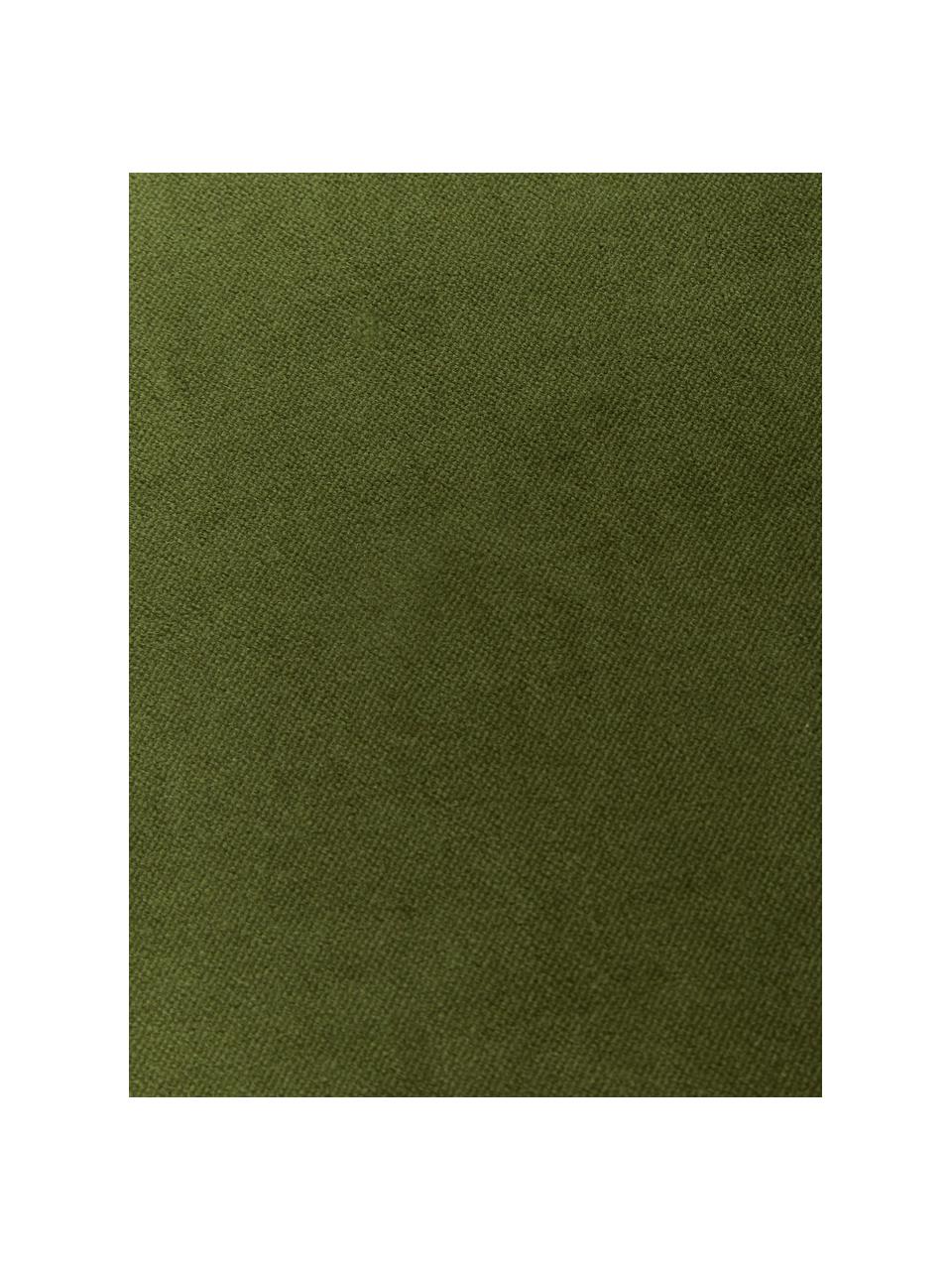 Federa arredo in velluto verde muschio Dana, 100% velluto di cotone, Verde muschio, Larg. 40 x Lung. 40 cm