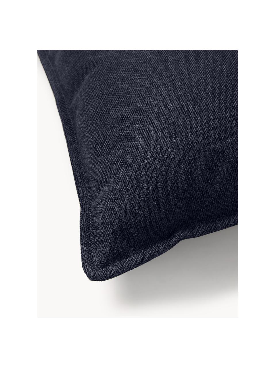 Bankkussen Lennon, Bekleding: 100% polyester, Geweven stof donkerblauw, B 50 x L 80 cm