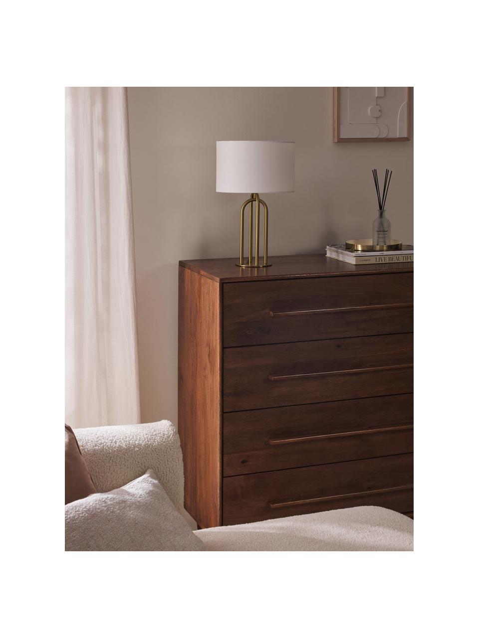 Lampe à poser Gianna, Blanc cassé, laiton, Ø 27 x haut. 42 cm