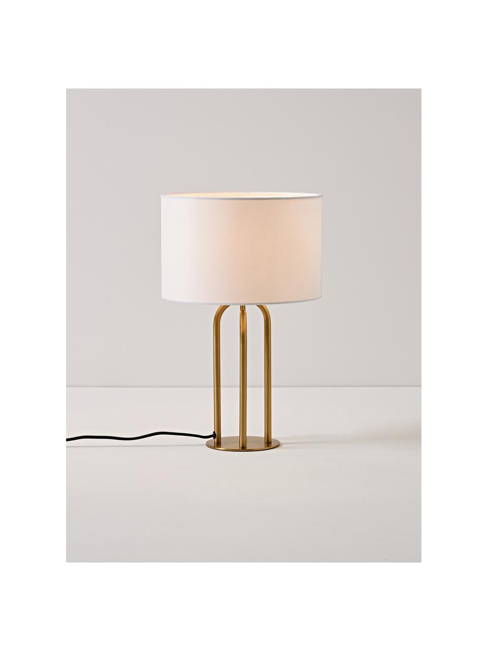 Lampe à poser Gianna, Blanc cassé, laiton, Ø 27 x haut. 42 cm