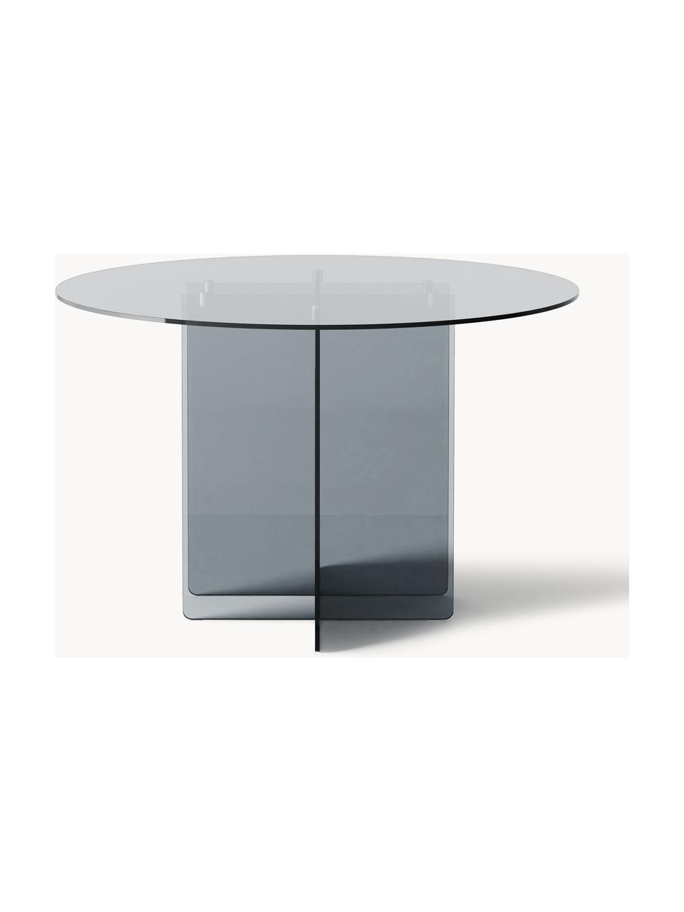 Okrúhly sklenený jedálenský stôl Anouk, Ø 120 cm, Sklo, Sivá, priehľadná, Ø 120 cm