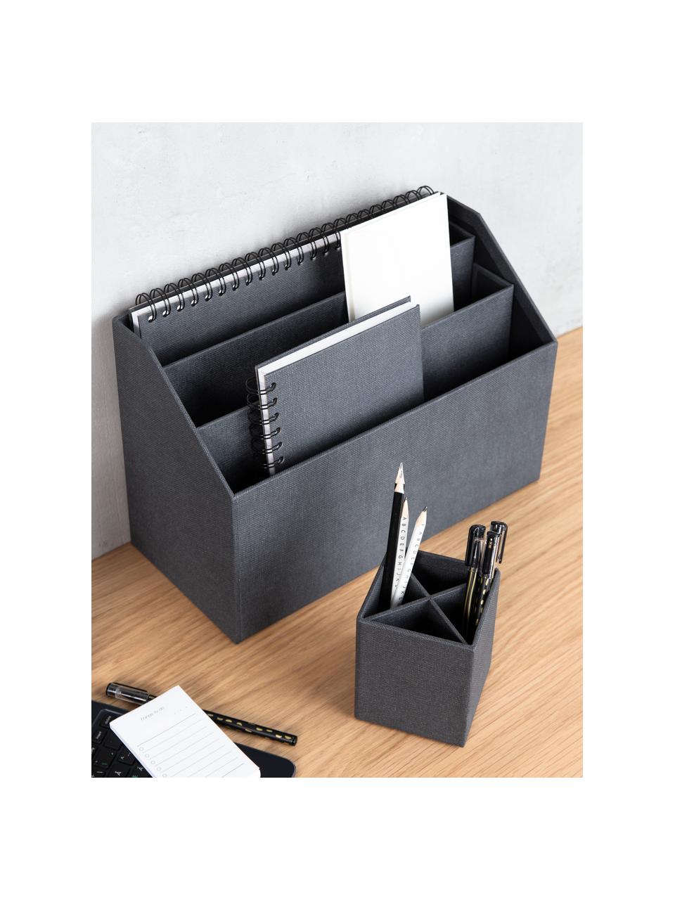 Organiseur bureau Hector, Carton rigide, Anthracite, larg. 33 x prof. 16 cm