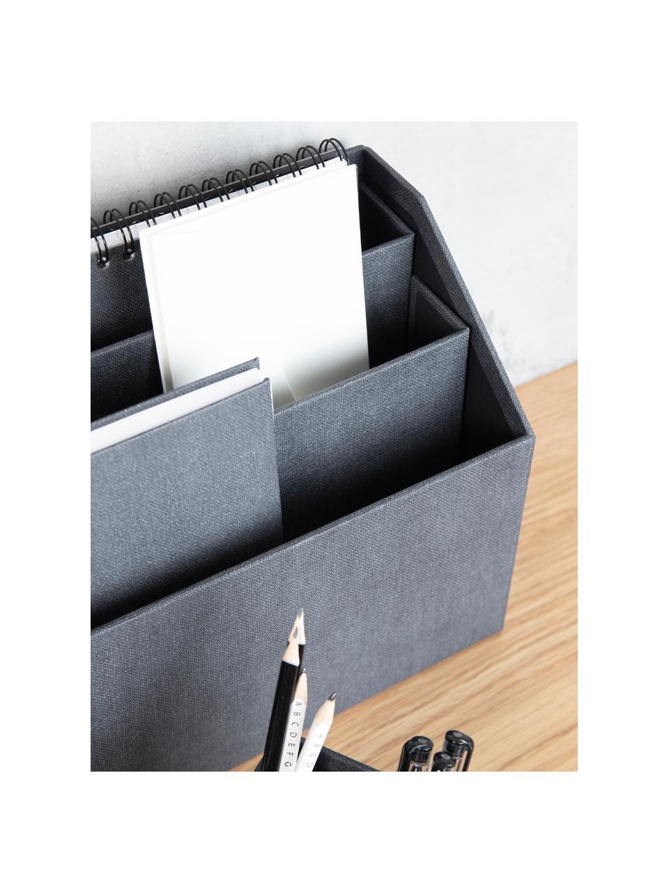 Organiseur bureau Hector, Carton rigide, Anthracite, larg. 33 x prof. 16 cm