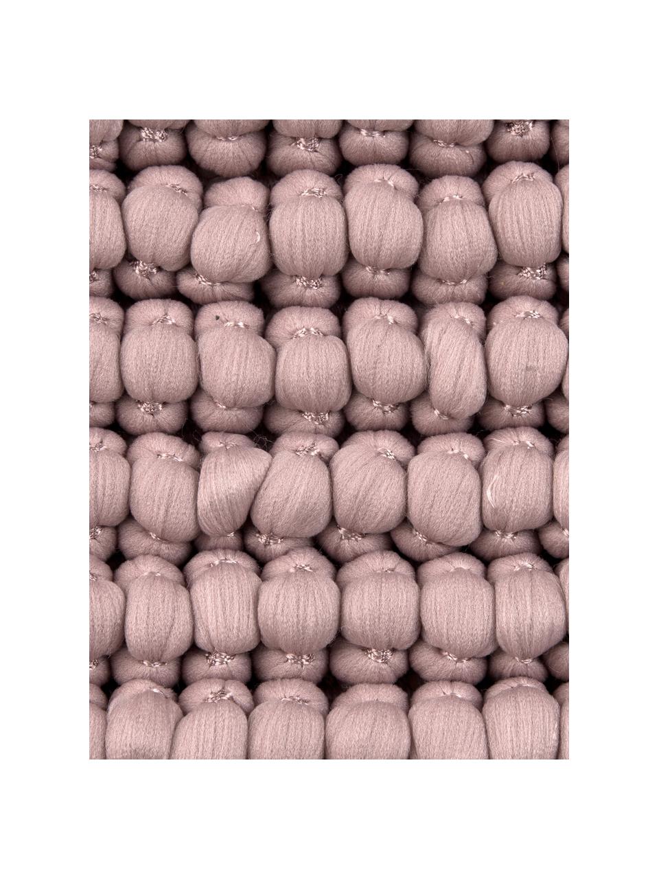 Funda de cojín en tejido de bolitas Iona, Parte delantera: 76% poliéster, 24% algodó, Parte trasera: algodón, Rosa palo, An 45 x L 45 cm