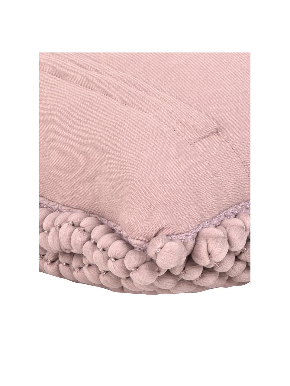 Federa arredo con palline di tessuto rosa cipria Iona, Retro: 100% cotone, Rosa cipria, Larg. 45 x Lung. 45 cm