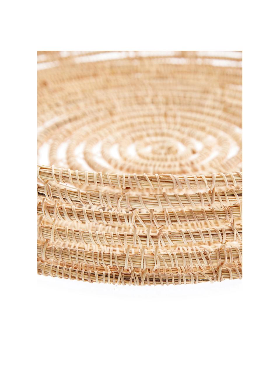 Plateau rond en fibres de palmier Emila, Ø 30 cm, Beige