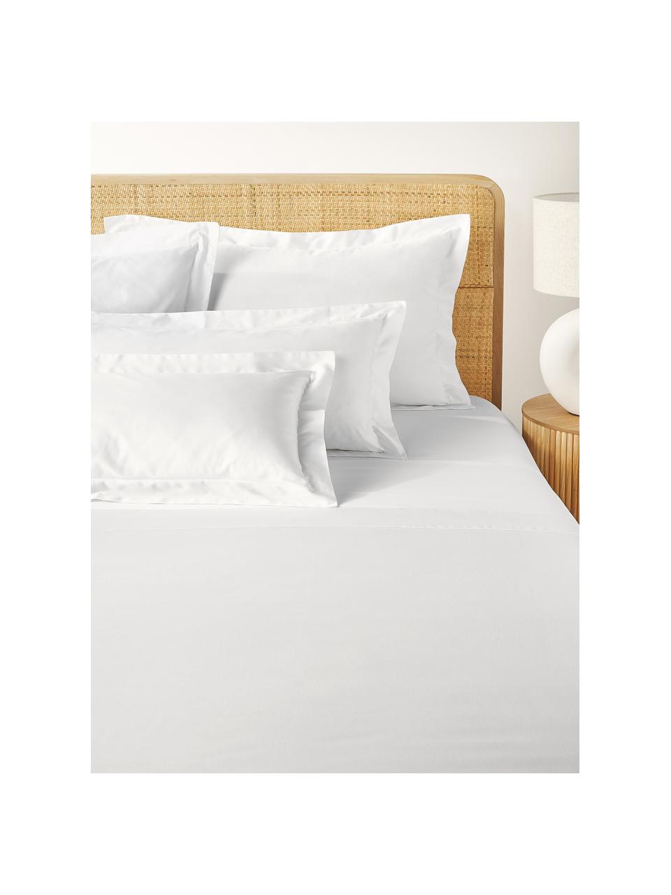 Sábana encimera de satén Premium, Blanco, Cama 150/160 cm (240 x 280 cm)