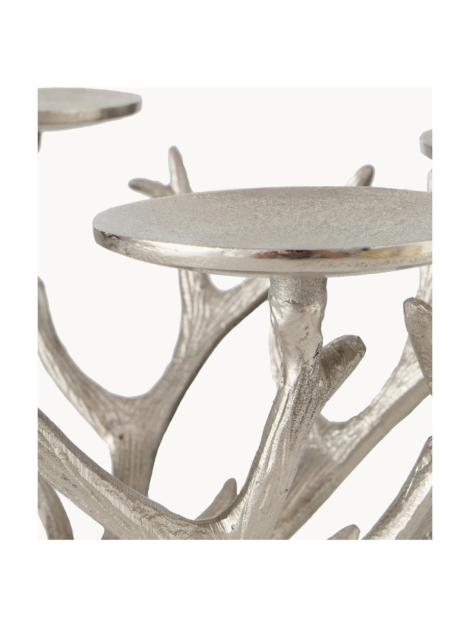Kerzenhalter Borgfjell, Aluminium, vernickelt, Silberfarben, B 48 x H 20 cm