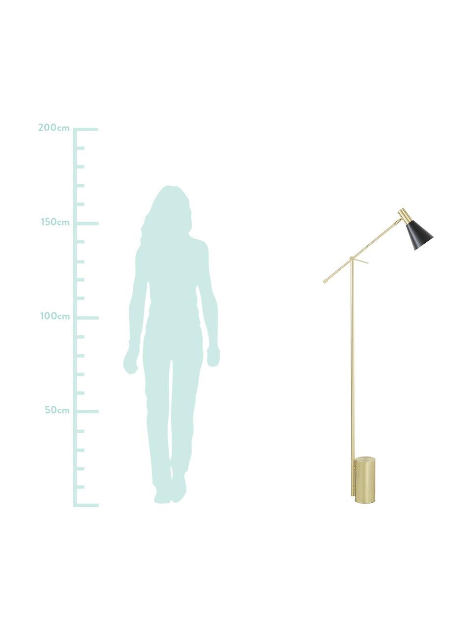 Lámpara de pie Sia, Cable: cubierto en tela, Negro, Ø 14 x Al 162 cm