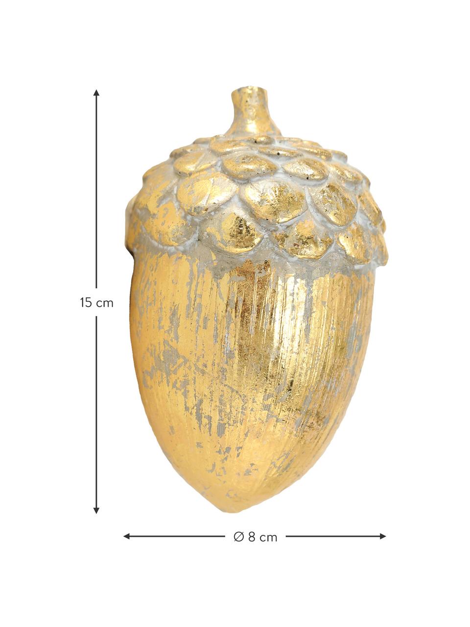 Komplet dekoracji Bacary, 2 elem., Żywica syntetyczna, Odcienie złotego, Ø 8 x W 15 cm