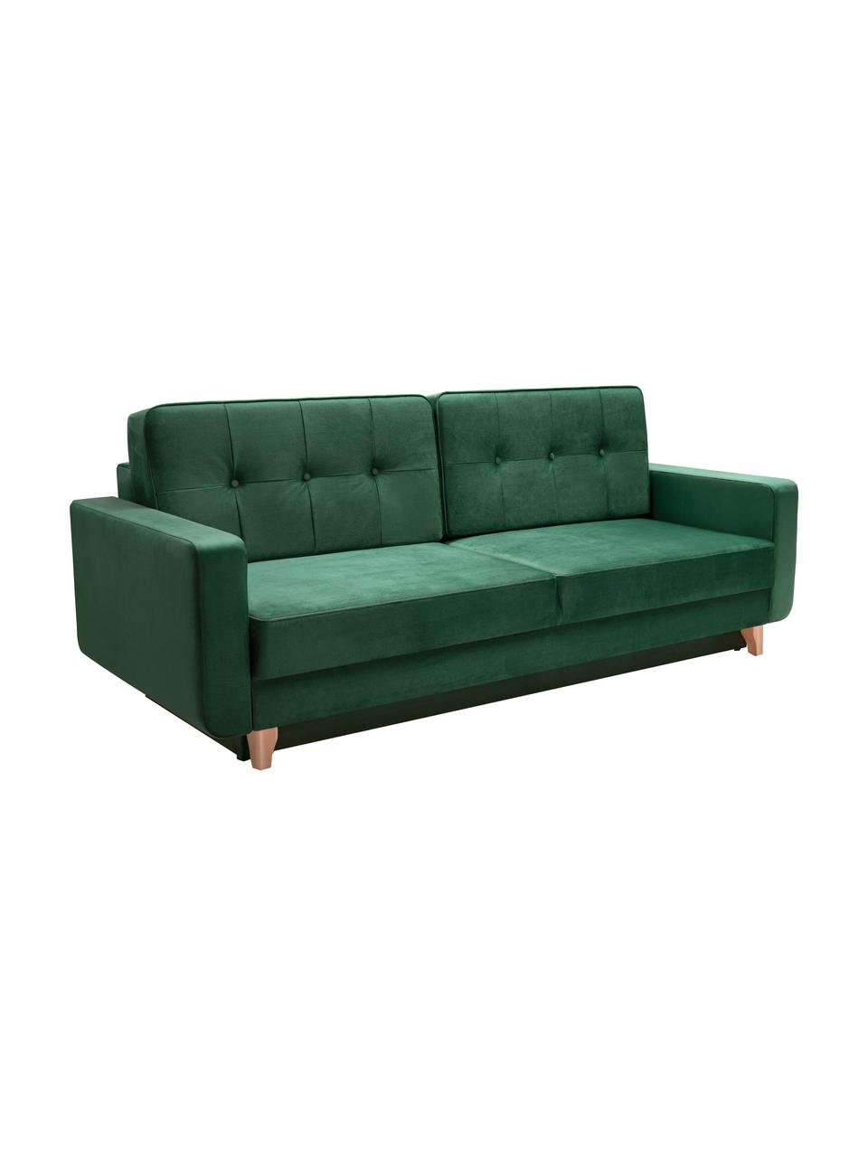 Sofa z funkcją spania i miejscem do przechowywania Tokio (2-osobowa), Tapicerka: 100% poliester, Zielony, S 228 x G 89 cm