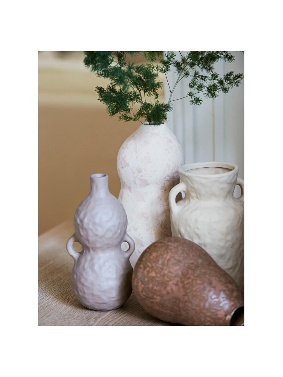 Design-Vase Squared aus Porzellan, Porzellan, Beige, B 15 x H 24 cm