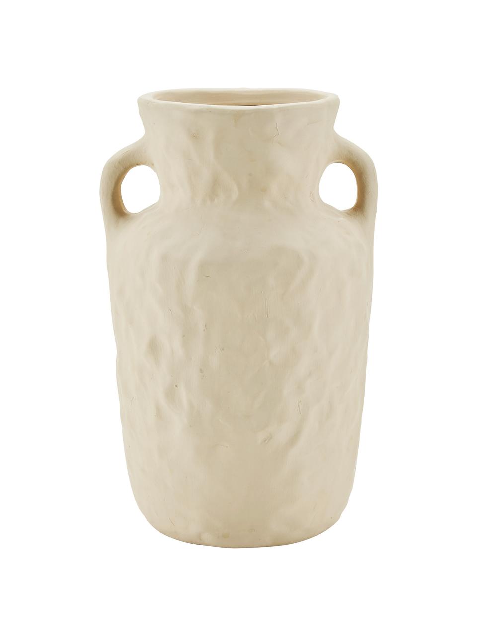 Vaso in porcellana beige Squared, Porcellana, Beige, Larg. 15 x Alt. 24 cm