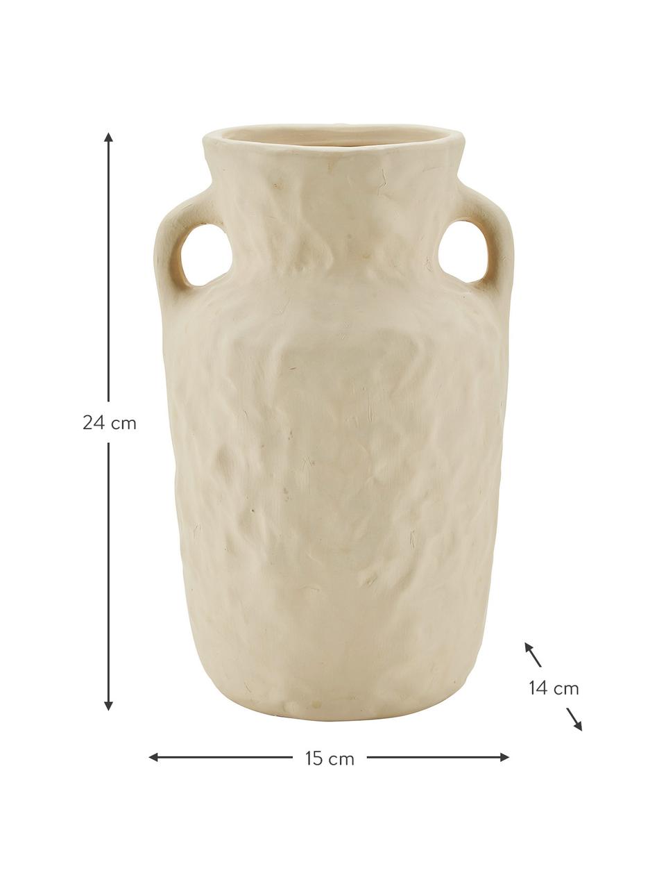 Design-Vase Squared aus Porzellan, Porzellan, Beige, B 15 x H 24 cm