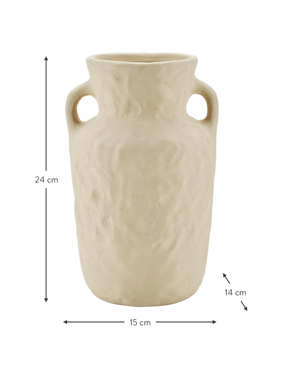 Vaso in porcellana beige Squared, Porcellana, Beige, Larg. 15 x Alt. 24 cm