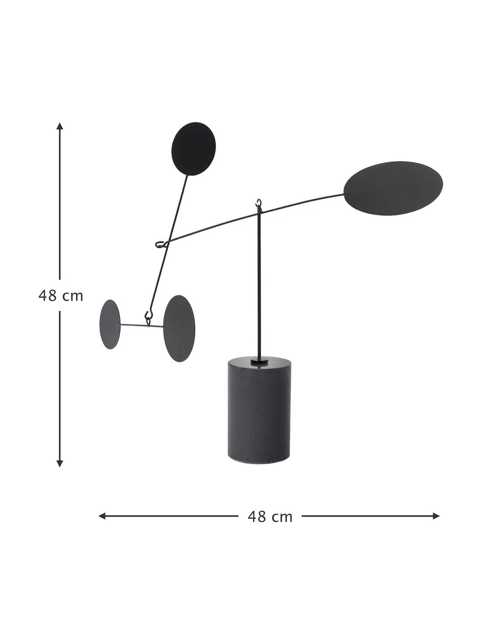 Deko-Objekt Novalie, Metall, Marmor, Schwarz, B 48 x H 48 cm