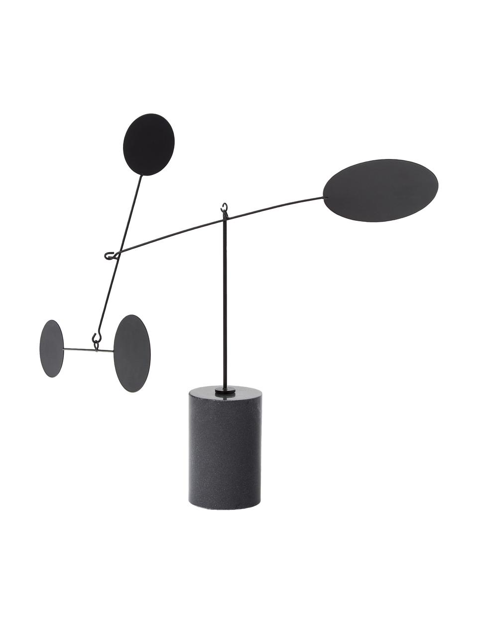 Accessoire décoratif Novalie, Métal, marbre, Noir, larg. 48 x haut. 48 cm