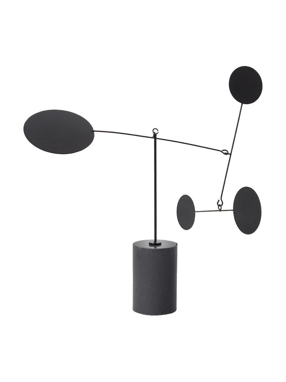 Decoratief object Novalie, Metaal, marmer, Zwart, B 48 x H 48 cm